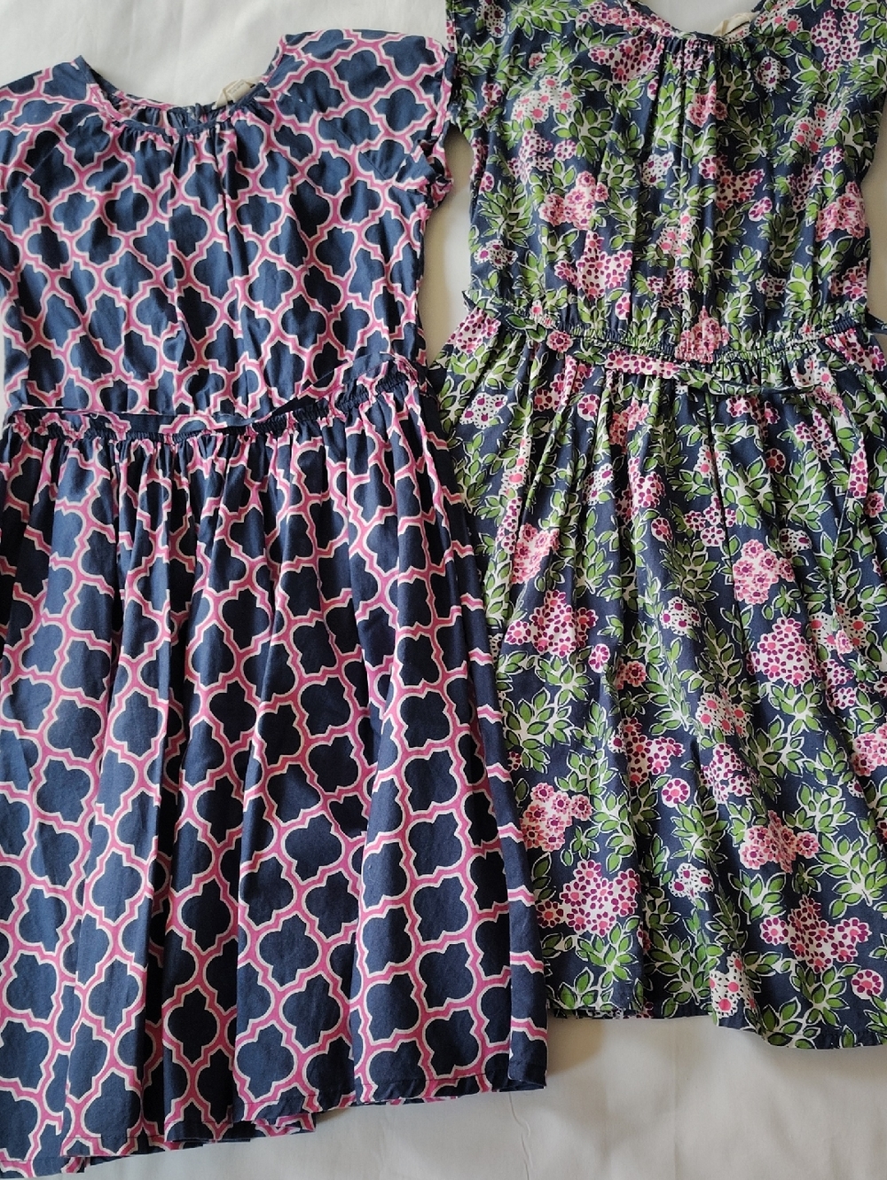 Lands' End Patterned Girls' Cotton Dresses Set Of 2 Size 8 EUC